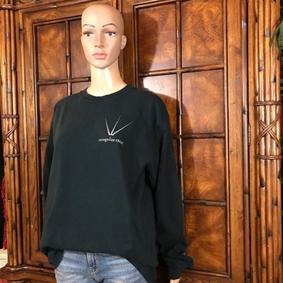 NWOT 'RECOGNIZE THIS' Black Long Sleeve Preshrunk 100% Cotton Tee - Picture 2 of 9